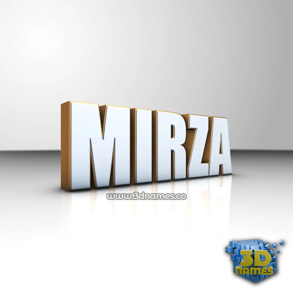 mirza in White'n'Gold style - 3D name wallpaper mirza in White'n'Gold style - 3D name wallpaper
