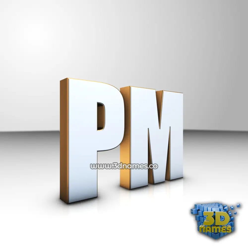 pm in White'n'Gold style - 3D name wallpaper pm in White'n'Gold style - 3D name wallpaper