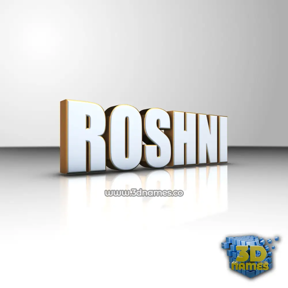 roshni in White'n'Gold style - 3D name wallpaper roshni in White'n'Gold style - 3D name wallpaper