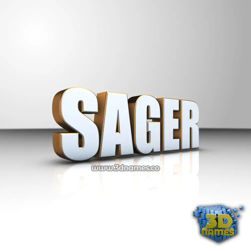 sager in White'n'Gold style - 3D name wallpaper