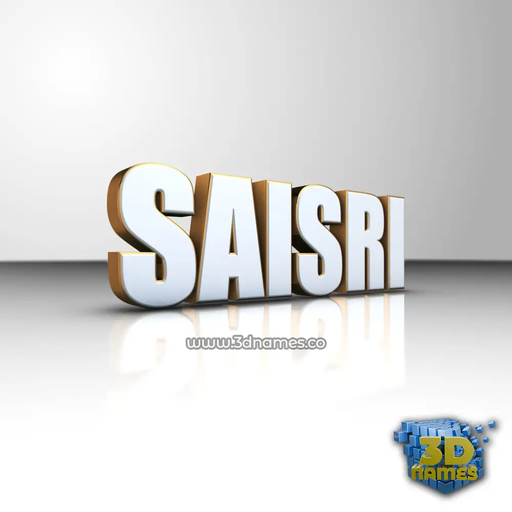 saisri in White'n'Gold style - 3D name wallpaper