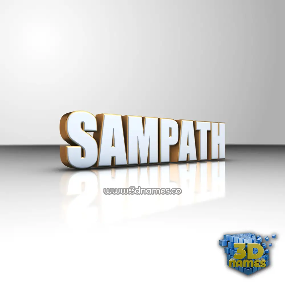 sampath in White'n'Gold style - 3D name wallpaper