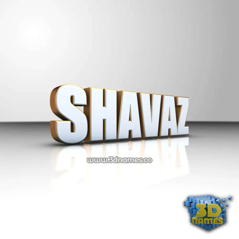 shavaz in White'n'Gold style - 3D name wallpaper