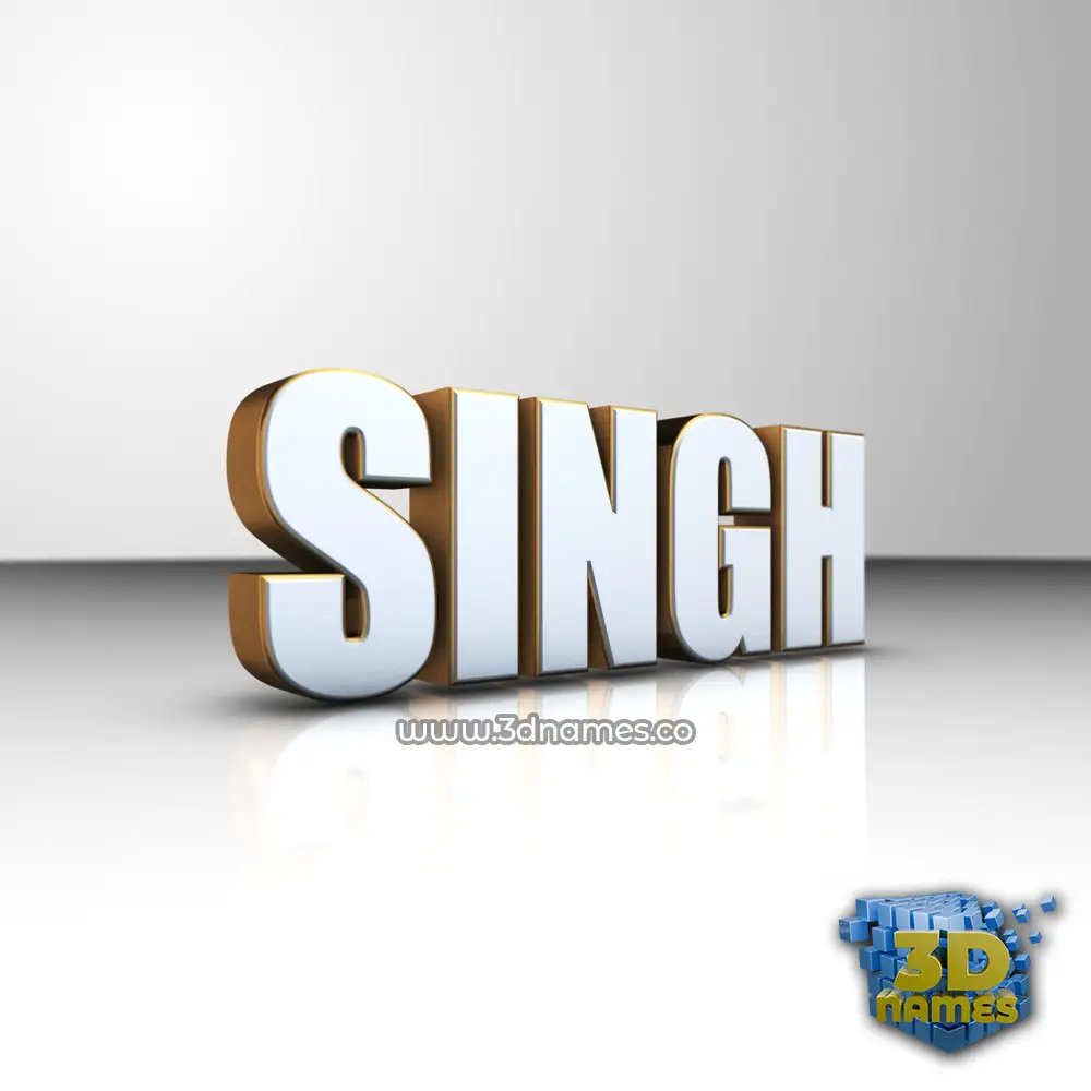 singh in White'n'Gold style - 3D name wallpaper