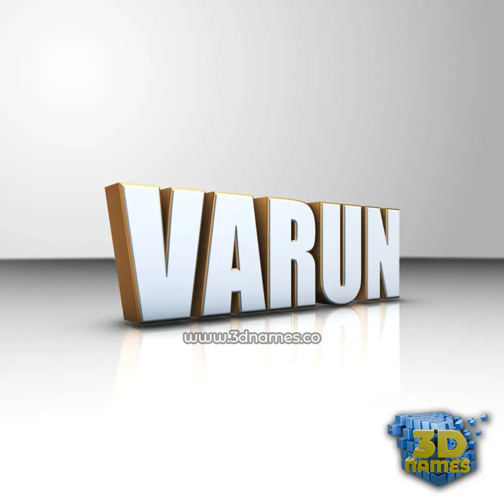 varun in White'n'Gold style - 3D name wallpaper