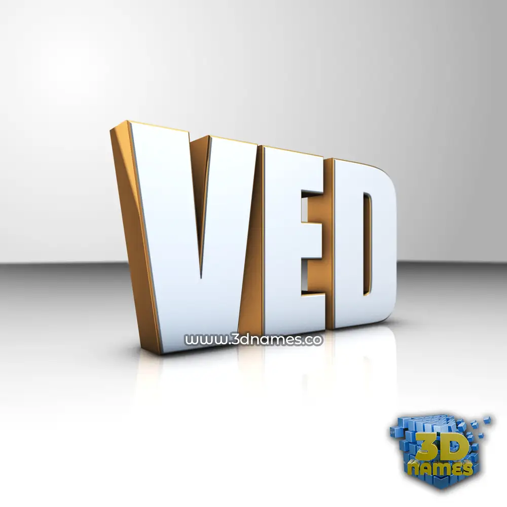 ved in White'n'Gold style - 3D name wallpaper