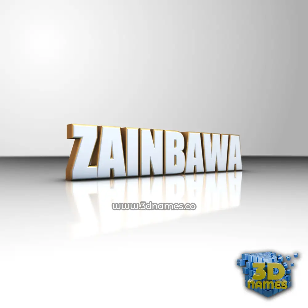 zainbawa in White'n'Gold style - 3D name wallpaper zainbawa in White'n'Gold style - 3D name wallpaper