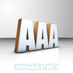 aaa in White'n'Gold style - 3D name wallpaper
