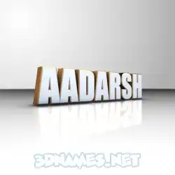 aadarsh in White'n'Gold style - 3D name wallpaper