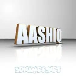 aashiq in White'n'Gold style - 3D name wallpaper