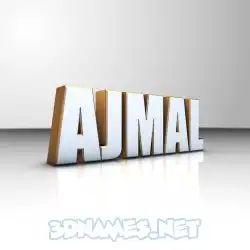 ajmal in White'n'Gold style - 3D name wallpaper