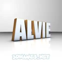 alvie in White'n'Gold style - 3D name wallpaper