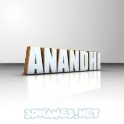 anandhi in White'n'Gold style - 3D name wallpaper