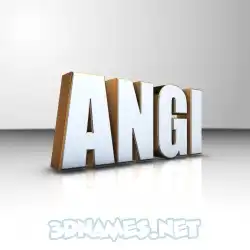 angi in White'n'Gold style - 3D name wallpaper