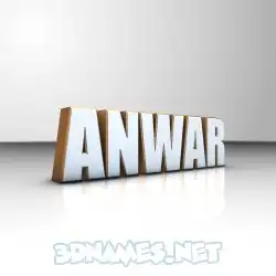 anwar in White'n'Gold style - 3D name wallpaper
