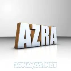 azra in White'n'Gold style - 3D name wallpaper