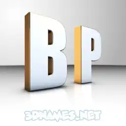 b p in White'n'Gold style - 3D name wallpaper
