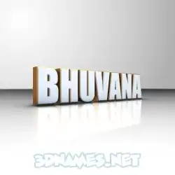bhuvana in White'n'Gold style - 3D name wallpaper
