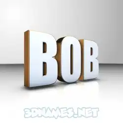 bob in White'n'Gold style - 3D name wallpaper