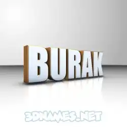 burak in White'n'Gold style - 3D name wallpaper