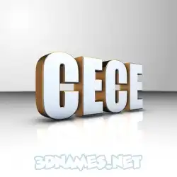 cece in White'n'Gold style - 3D name wallpaper