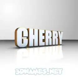 cherry in White'n'Gold style - 3D name wallpaper