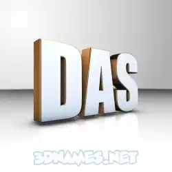 das in White'n'Gold style - 3D name wallpaper
