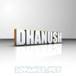 dhanush in White'n'Gold style - 3D name wallpaper