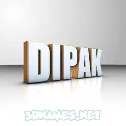 dipak in White'n'Gold style - 3D name wallpaper