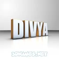 divya in White'n'Gold style - 3D name wallpaper