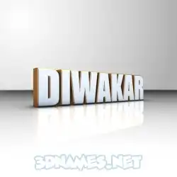 diwakar in White'n'Gold style - 3D name wallpaper