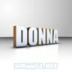 donna in White'n'Gold style - 3D name wallpaper