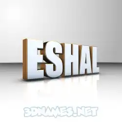 eshal in White'n'Gold style - 3D name wallpaper