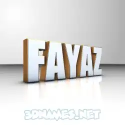 fayaz in White'n'Gold style - 3D name wallpaper