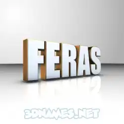 feras in White'n'Gold style - 3D name wallpaper
