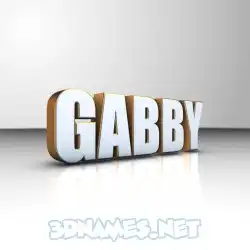 gabby in White'n'Gold style - 3D name wallpaper