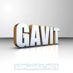 gavit in White'n'Gold style - 3D name wallpaper