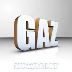 gaz in White'n'Gold style - 3D name wallpaper