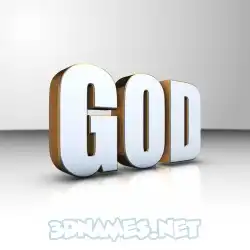 god in White'n'Gold style - 3D name wallpaper
