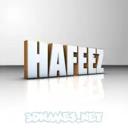 hafeez in White'n'Gold style - 3D name wallpaper