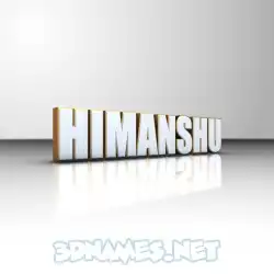himanshu in White'n'Gold style - 3D name wallpaper