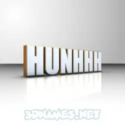 hunhhh in White'n'Gold style - 3D name wallpaper