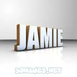 jamie in White'n'Gold style - 3D name wallpaper