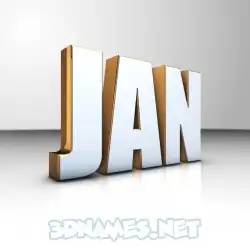 jan in White'n'Gold style - 3D name wallpaper