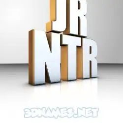 jr ntr in White'n'Gold style - 3D name wallpaper
