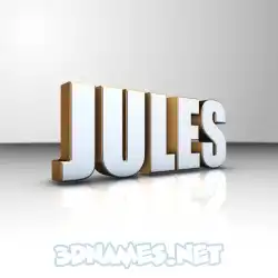 jules in White'n'Gold style - 3D name wallpaper