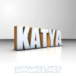 katya in White'n'Gold style - 3D name wallpaper