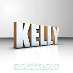 kelly in White'n'Gold style - 3D name wallpaper