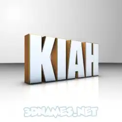 kiah in White'n'Gold style - 3D name wallpaper