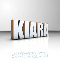 kiara in White'n'Gold style - 3D name wallpaper